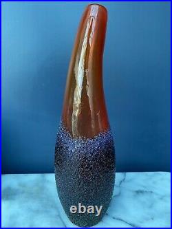 Vintage Signed Kosta Boda Moonlanding Monica Backstron Glass Vase 40036
