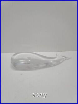 Vintage Signed Kosta Boda Nostrand Crystal Glass The Book of Jonah Paperweight