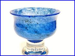 Vintage Swedish Glass Bowl with Foot, Bertil Vallien of Kosta Boda