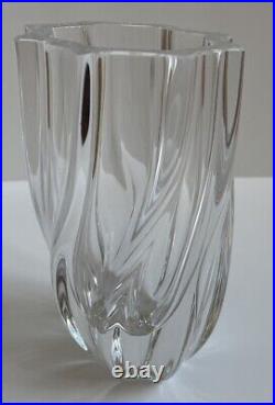 Vintage Twisted Art Glass Vase by Anna Ehrner for Kosta Boda 1980s Signed/Etched