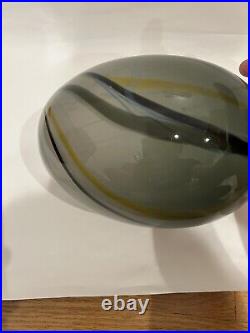 Vintage Unique Swedish Glass Striped Vase Signed By Bengt Edenfalk Kosta Boda