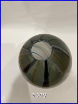 Vintage Unique Swedish Glass Striped Vase Signed By Bengt Edenfalk Kosta Boda