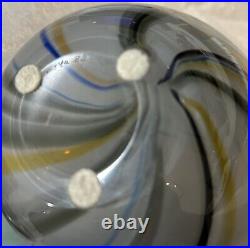 Vintage Unique Swedish Glass Striped Vase Signed By Bengt Edenfalk Kosta Boda