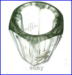 Vintage Vase Kosta Glass Large Heavy Etched Signed Trophy TH 1949 Lion Rampant