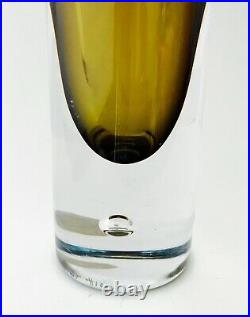 Vintage Vicke Lindstrand 26.5cm Cylindrical Glass Vase. Kosta Sweden c. 1960s
