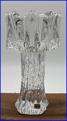 Vtg Crystal KOSTA BODA 7 Sunflower Ice Drip Candle Holder by GORAN WARFF