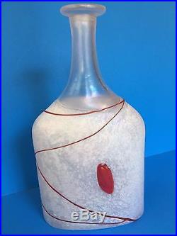 Vtg KOSTA BODA Sweden Signed BERTIL VALLIEN Art Glass Collection Red GALAXY Vase