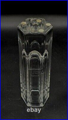 Vtg Kosta Boda Colonna Crystal Faceted Hexagonal Vase Signed B. Edenfalk