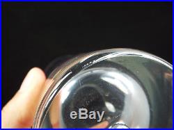 Vtg Kosta Boda Crystal Pippi 6 Flat Tumbler Glasses, Bubble Base, 12 oz, 6 3/4