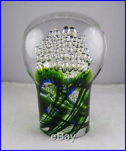 Warff Kosta Boda Studio Art Glass Paperweight Signed Mid Century Modern