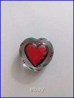 XL Kosta Boda Hand Painted Ulrica Hydman Vallien Red Heart Paperweight/figure