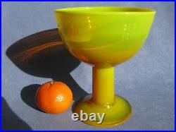 Yellow Orange Super Quality Art Glass Bowl Tazza Scandinavian Kosta Boda