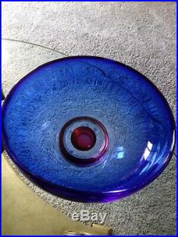 Zoom Cobalt Blue Pink Bottom LARGE BOWL Goran Warff 12 Kosta Boda 7059912 NEW